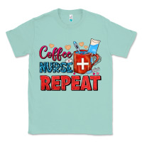 Seafoam Coffee Nurse Repeat Classic Tee - FaDigitalArtStudio