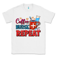 White Coffee Nurse Repeat Classic Tee - FaDigitalArtStudio