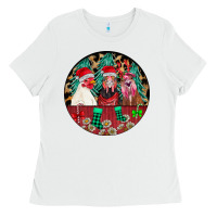White Chickens Ladies Tee - CowhideDigitalArt