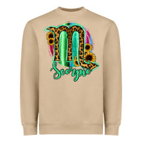 Mushroom Scorpio Zodiac Sign Sunflower Leopard Serape Heavyweight Sweatshirt - RanaPortraitStore