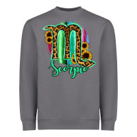 Storm Scorpio Zodiac Sign Sunflower Leopard Serape Heavyweight Sweatshirt - RanaPortraitStore