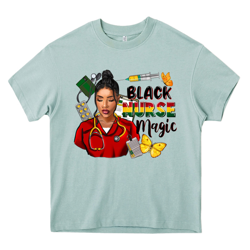 Juneteenth Black Nurse Magic Heavy Core Tee by FaDigitalArtStudio | Teevron