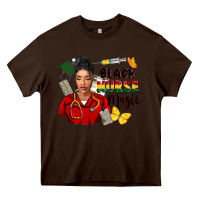 Chocolate Brown Juneteenth black Nurse magic Heavy Core Tee - FaDigitalArtStudio