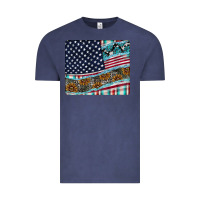 Vintage Denim American Flag Mouse Pad Vintage Tee - CowhideDigitalArt