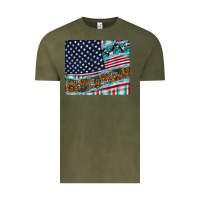 Vintage Olive American Flag Mouse Pad Vintage Tee - CowhideDigitalArt