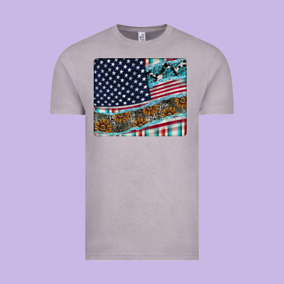American Flag Mouse Pad Vintage Tee Designed By Cowhidedigitalart