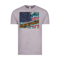 Vintage Zinc American Flag Mouse Pad Vintage Tee - CowhideDigitalArt