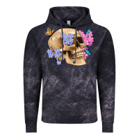 Cloud Black skull flora butterfly Vintage Hoodie - Artiststas