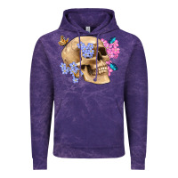 Cloud Purple skull flora butterfly Vintage Hoodie - Artiststas
