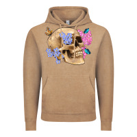 Vintage Coffee skull flora butterfly Vintage Hoodie - Artiststas