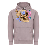 Skull Flora Butterfly Vintage Hoodie | Teevron