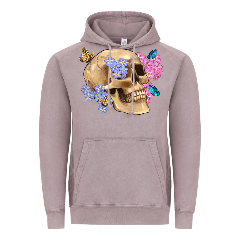 Skull Flora Butterfly Vintage Hoodie by Artiststas | Teevron