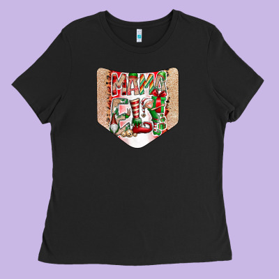 Christmas Pocket Ladies Tee Designed By Cowhidedigitalart