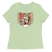 Matcha Christmas Pocket Ladies Tee - CowhideDigitalArt