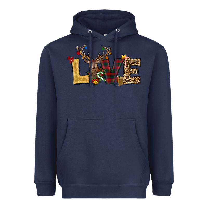 Christmas Reindeer Love Heavyweight Hoodie by RanaPortraitStore | Teevron