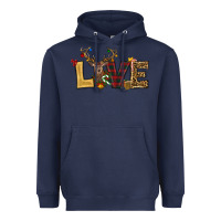 Navy christmas reindeer love Heavyweight Hoodie - RanaPortraitStore