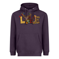 Plum christmas reindeer love Heavyweight Hoodie - RanaPortraitStore