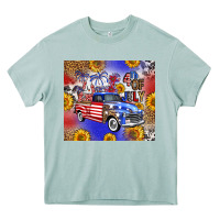 Arona Fourth Of July Sunflowers Truck Heavy Core Tee - FaDigitalArtStudio