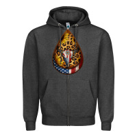 Charcoal Heather american sunflower bullskull teardrop earrings Zipper Hoodie - Jasminsmagicworld