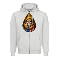 Dove Grey american sunflower bullskull teardrop earrings Zipper Hoodie - Jasminsmagicworld