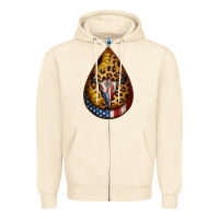 Sandshell american sunflower bullskull teardrop earrings Zipper Hoodie - Jasminsmagicworld