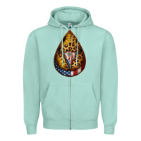 Seafoam american sunflower bullskull teardrop earrings Zipper Hoodie - Jasminsmagicworld