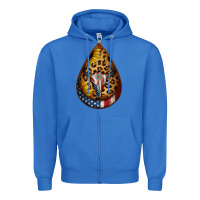 True Royal american sunflower bullskull teardrop earrings Zipper Hoodie - Jasminsmagicworld