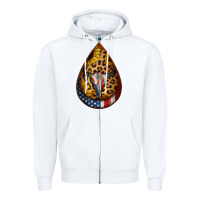 White american sunflower bullskull teardrop earrings Zipper Hoodie - Jasminsmagicworld