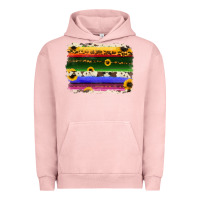 Pigment Salmon serape sunflowers leopard cowhide background Urban Hoodie - RanaPortraitStore