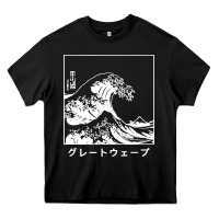 Black the great wave off kanagawa Heavy Core Tee - artisFamous