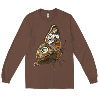 Chestnut Flying Common Buckeye Butterfly Long Sleeve Tee - LillyAllenDesigns
