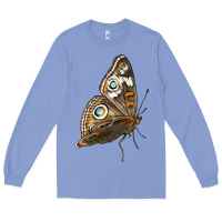 Colony Blue Flying Common Buckeye Butterfly Long Sleeve Tee - LillyAllenDesigns