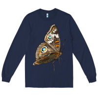 Navy Flying Common Buckeye Butterfly Long Sleeve Tee - LillyAllenDesigns