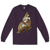 Plum Flying Common Buckeye Butterfly Long Sleeve Tee - LillyAllenDesigns