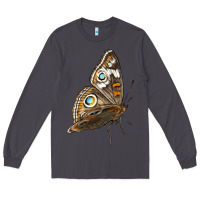 Smoke Flying Common Buckeye Butterfly Long Sleeve Tee - LillyAllenDesigns