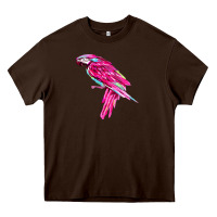 Chocolate Brown pink parrot T-shirts Heavy Core Tee - artisFamous