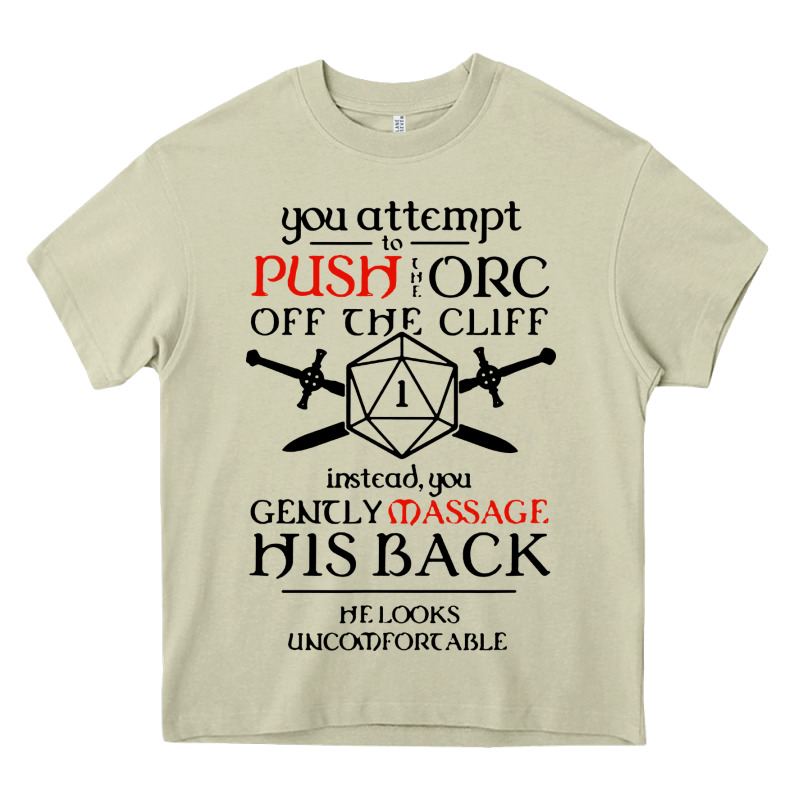 Tabletop Rpg D20 Orc Massage Critical Failure Heavy Core Tee by artisFamous | Teevron