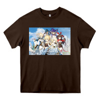 Chocolate Brown Genshin Impact Heavy Core Tee - artisFamous