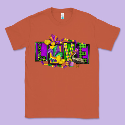 Mardi Gras Love Classic Tee Designed By Fadigitalartstudio