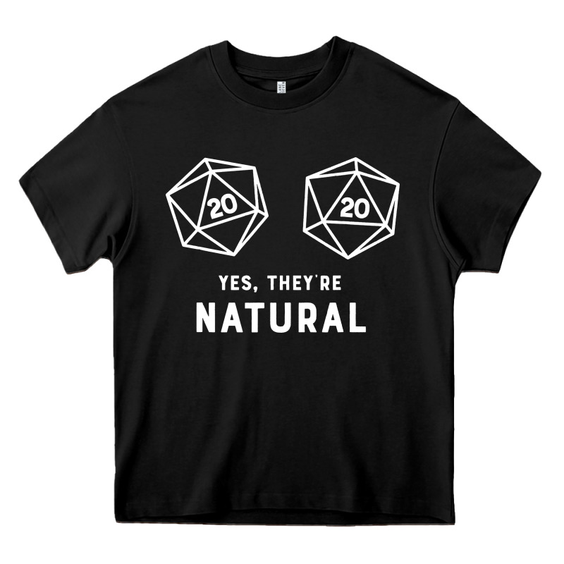 Yes They're Natural 20 Dice Funny Rpg Gamer Heavy Core Tee by artisFamous | Teevron