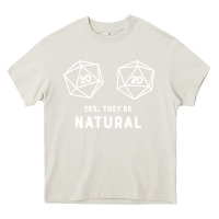 Cream yes they're natural 20 dice funny rpg gamer Heavy Core Tee - artisFamous