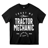 Black Tractor Mechanic Gift Funny Job Title Profession Birthday Idea Heavy Core Tee - artisFamous