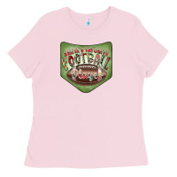 Bubblegum Pink Christmas Pocket Ladies Tee - CowhideDigitalArt