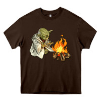 Chocolate Brown Yoda is warming up Heavy Core Tee - artisFamous