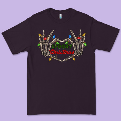 Spooky Christmas Skeleton Hands Premium Tee Designed By Fadigitalartstudio