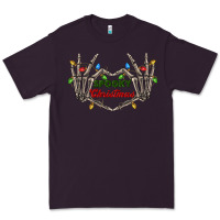 Plum spooky christmas skeleton hands Premium Tee - FaDigitalArtStudio