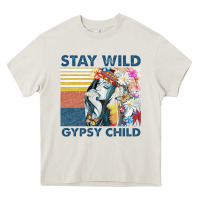 Cream stay wild gypsy child letter rainbow Heavy Core Tee - artisFamous