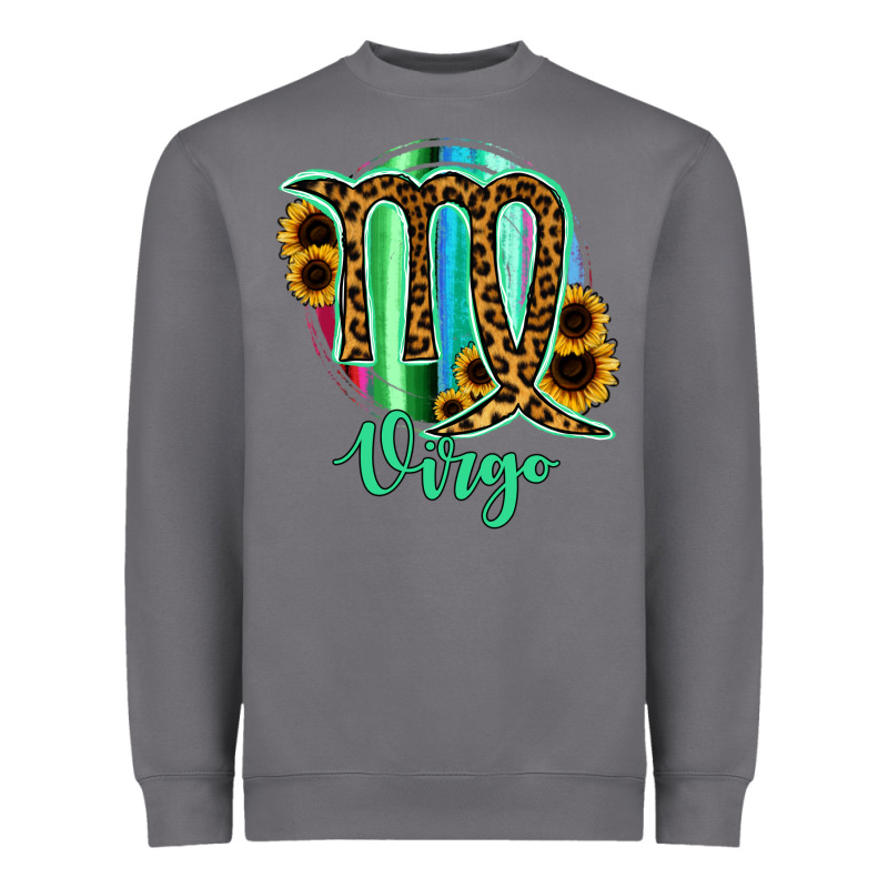 Virgo Zodiac Sign Sunflower Leopard Serape Heavyweight Sweatshirt by RanaPortraitStore | Teevron