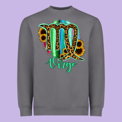Virgo Zodiac Sign Sunflower Leopard Serape Heavyweight Sweatshirt Designed By Ranaportraitstore