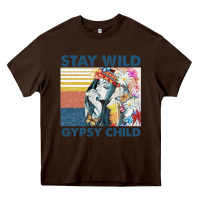 Chocolate Brown stay wild gypsy child letter rainbow Heavy Core Tee - artisFamous